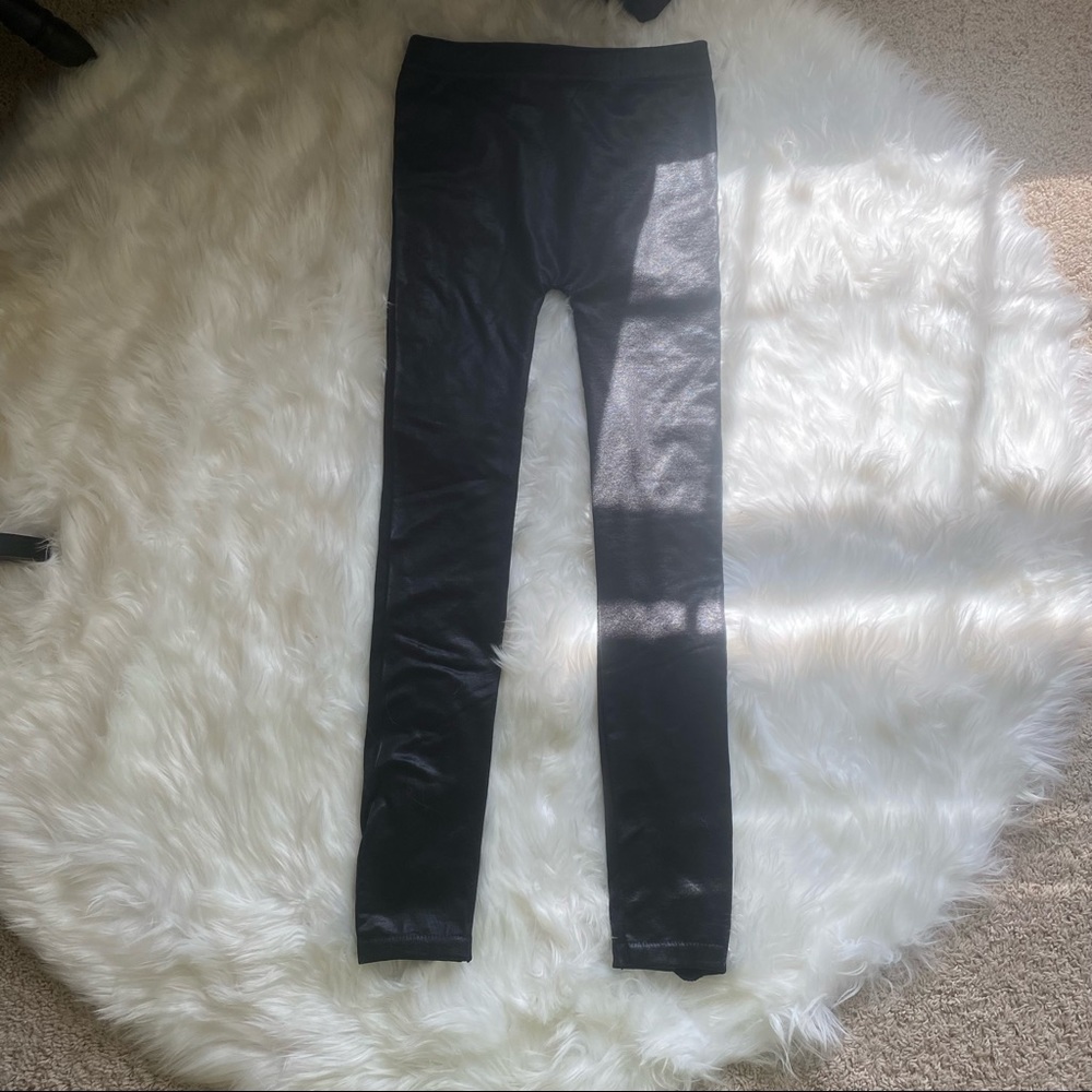 Xhilaration Fleece Lined Shiny Leggings Faux Leather S/M